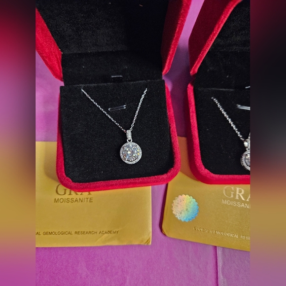 Wholesale Lot 3x 3ct Moissanite Necklaces 925 - Picture 2 of 6